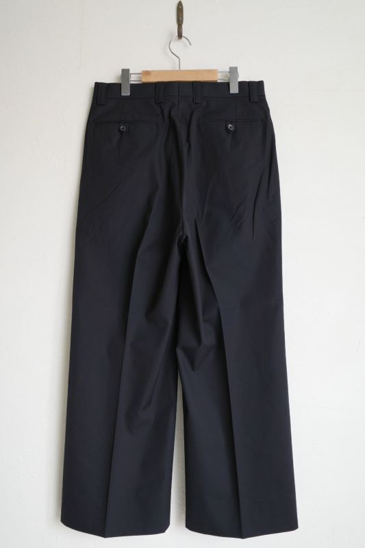 INTERIM インテリム COTTON GABARDINE 1-TUCK BAGGY SLACKS - tity