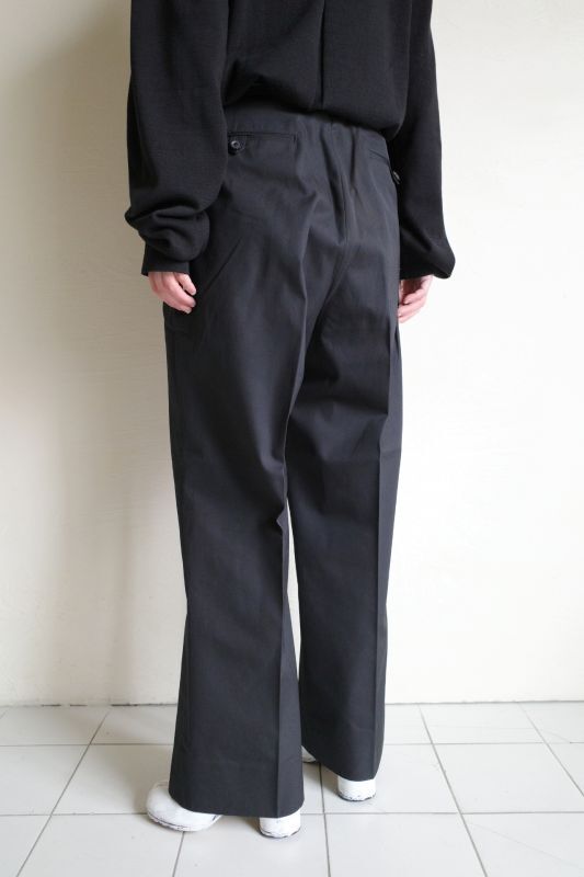 INTERIM インテリム COTTON GABARDINE 1-TUCK BAGGY SLACKS - tity