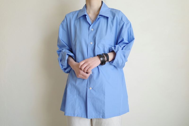 INTERIM インテリム 200/2 SUPIMA BROAD BIG POCKET OPEN COLLAR SHIRT