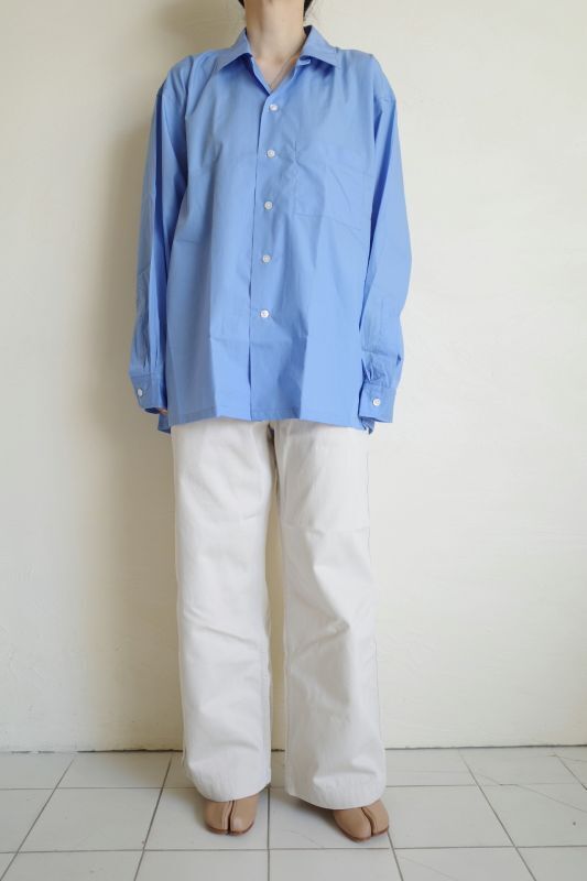 INTERIM インテリム 200/2 SUPIMA BROAD BIG POCKET OPEN COLLAR SHIRT