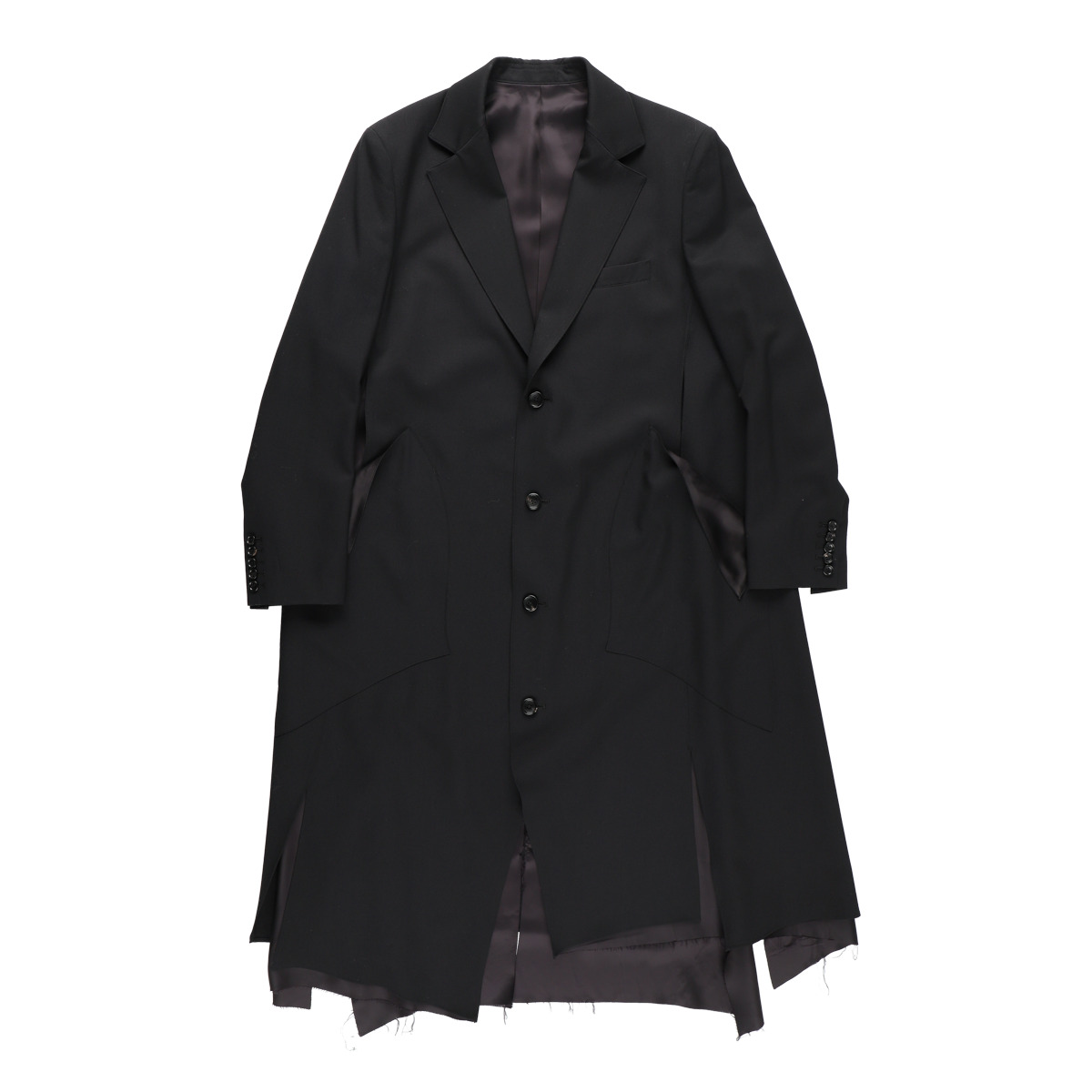 sulvam サルバム SLASH LONG COAT スラッシュ ロングコート S 黒-