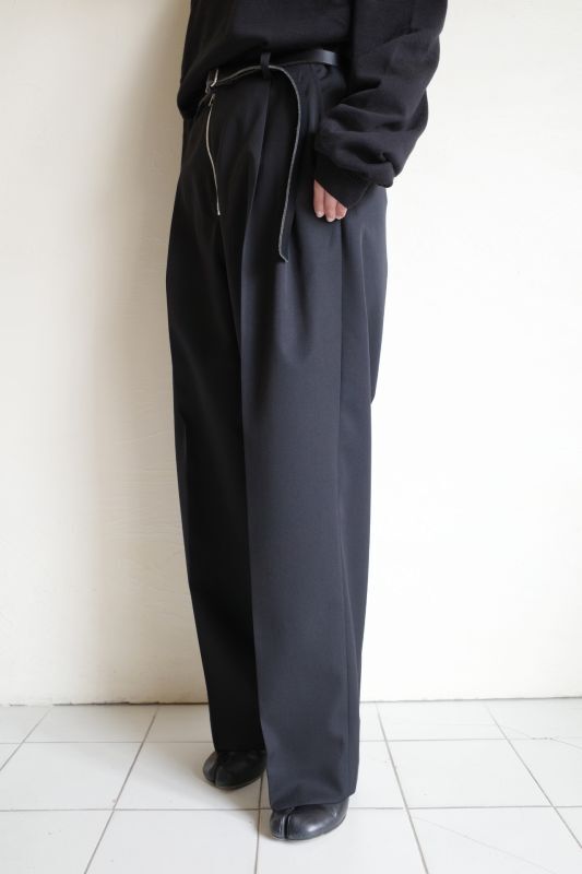 stein EX WIDE TAPERED BARE ZIP TROUSERS・BLACK - tity