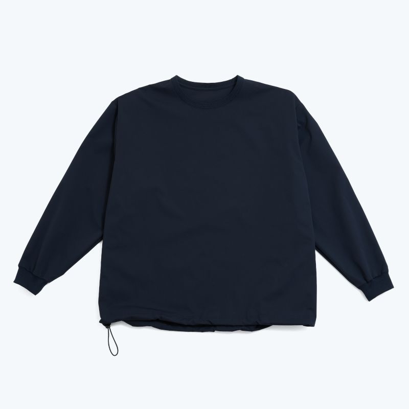 UNTRACE UNTRACE BASIC BOX STRETCH SMOCK L/S・DARK NAVY - tity