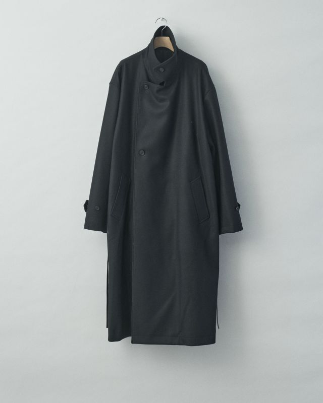 stein MELTON DOUBLE BREASTED COAT・BLACK - tity