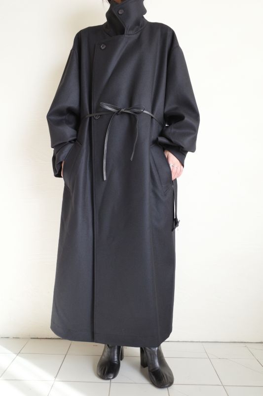 stein MELTON DOUBLE BREASTED COAT・BLACK - tity