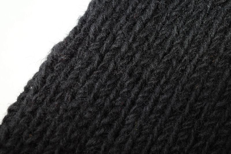 MacMahon Knitting Mills Roll Ncek Knit Flower・BLACK - tity