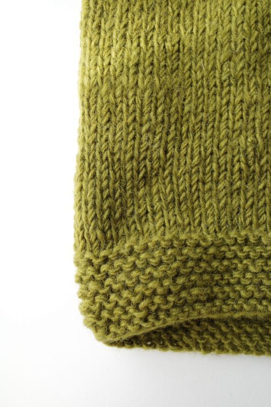 MacMahon Knitting Mills Roll Ncek Knit Flower・OLIVE - tity