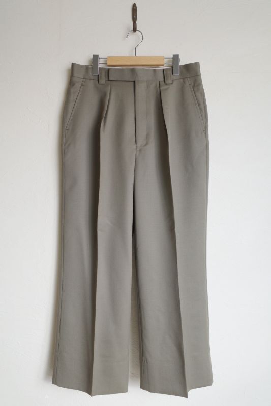 WOOL MOHAIR GABERDINE 1TUCK BAGGY SLACKS