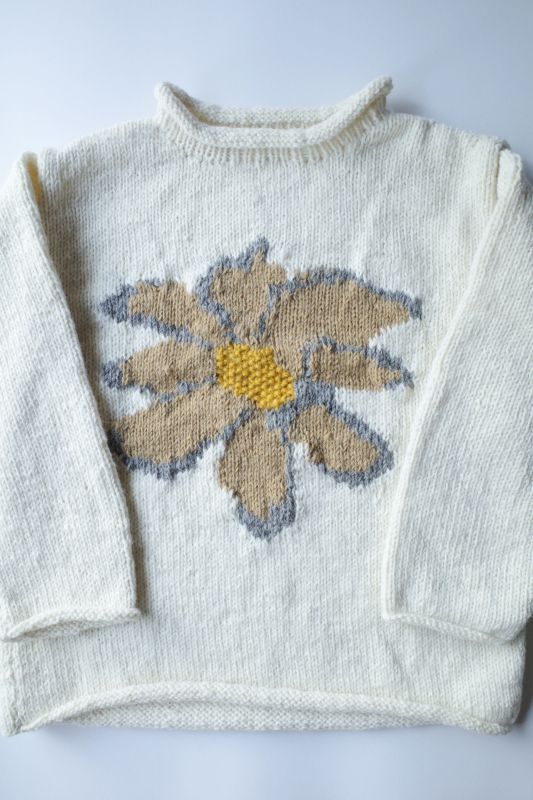MacMahon Knitting Mills ×niche All Roll Knit Flower・white - tity