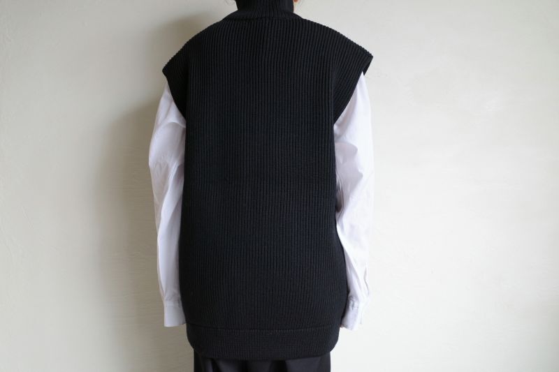 INTERIM インテリム HYPER BIG HAND FRAMED DRIVERS ZIP KNIT VEST