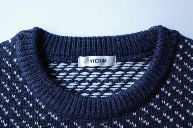 INTERIM インテリム 60'S ALPACA BIRD'S EYE HEAVY CREW SWEATER - tity