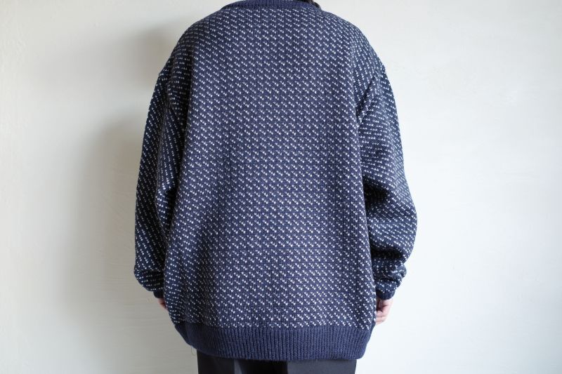 INTERIM インテリム 60'S ALPACA BIRD'S EYE HEAVY CREW SWEATER - tity