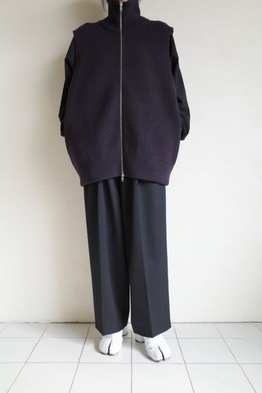 stein OVERSIZED DRIVERS KNIT ZIP VEST・DARK NAVY - tity