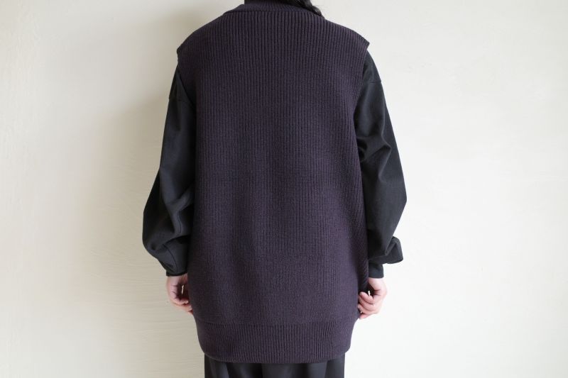 stein OVERSIZED DRIVERS KNIT ZIP VEST・DARK NAVY - tity