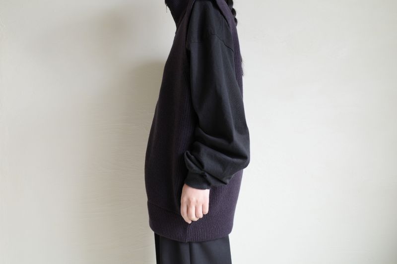 stein OVERSIZED DRIVERS KNIT ZIP VEST・DARK NAVY - tity