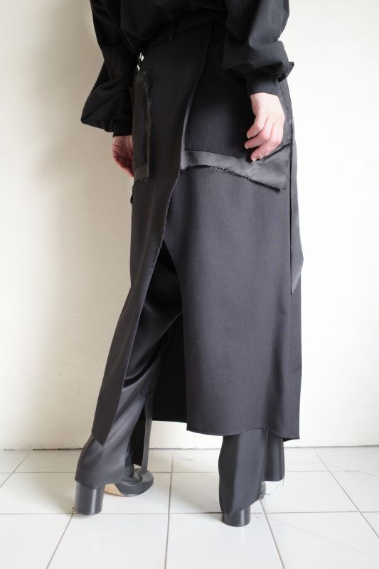sulvam サルバム ”skirt pants”レイヤードスカートパンツ - tity