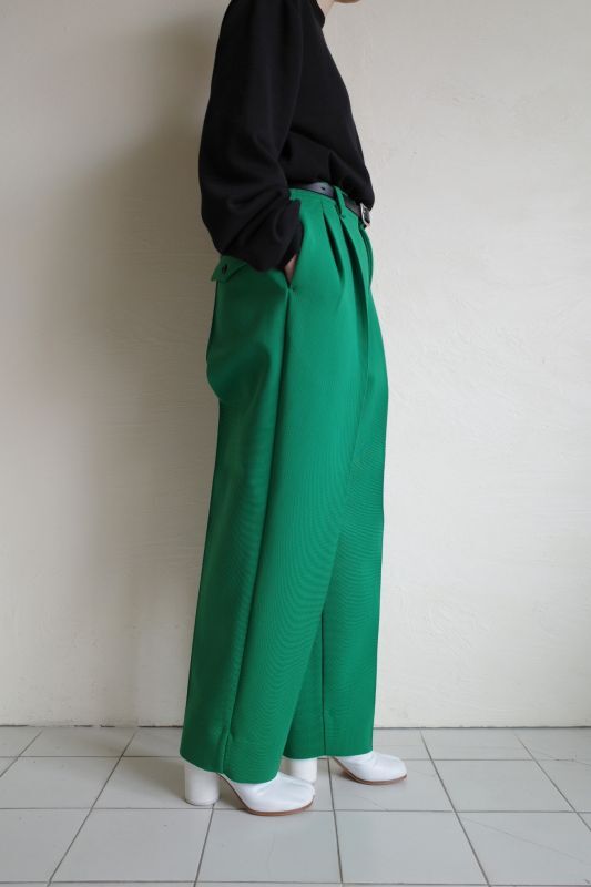 stein HIGH COUNT KNIT PIN TUCK WIDE TROUSERS - tity