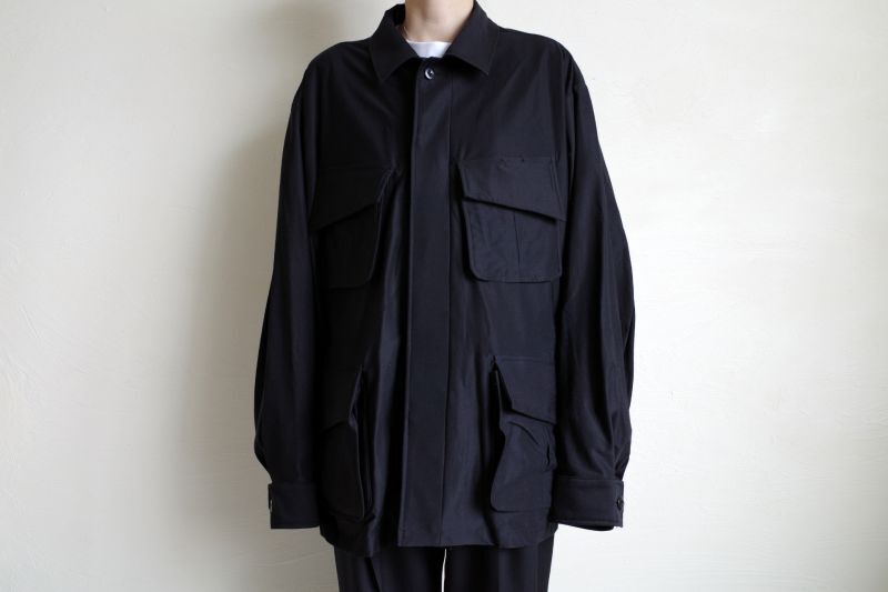 KANEMASA Typewriter High Gauge Jersey Fatigue Jacket・BLACK - tity