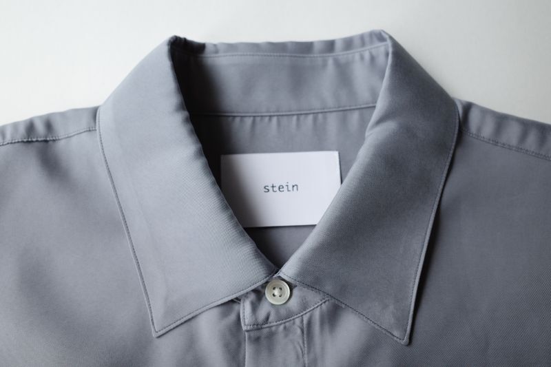 stein20AW オーバーサイズチェックシャツ ネイビー×グレー 正規品