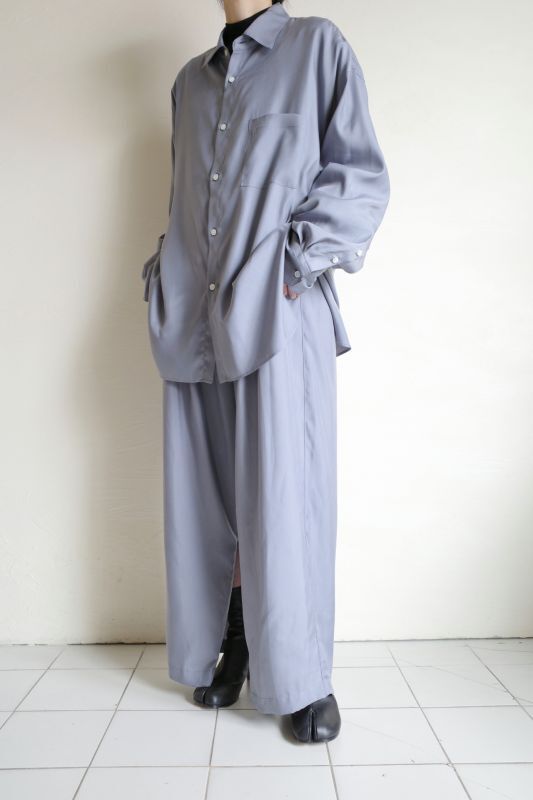 stein OVERSIZED CUPRO LS SHIRT・BLUE GREY - tity