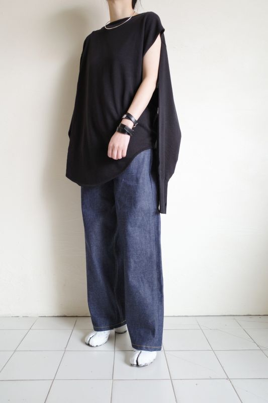 Mediam Deformation knit tops・BLACK - tity