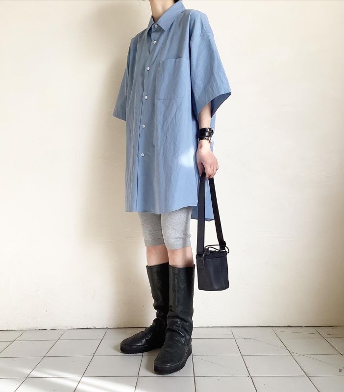 stein OVERSIZED SS SHIRT・BLUE