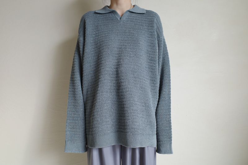 Blanc YM skipper knit shirt slategrey - tity