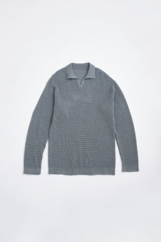 Blanc YM skipper knit shirt slategrey - tity