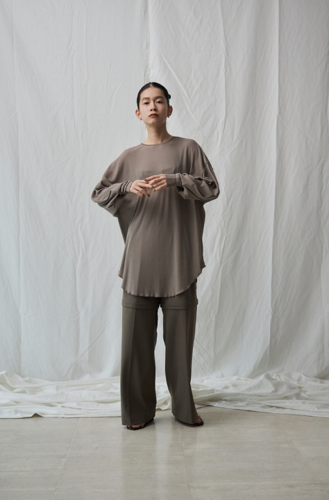 Mediam Sheer rib top・MOCHA - tity