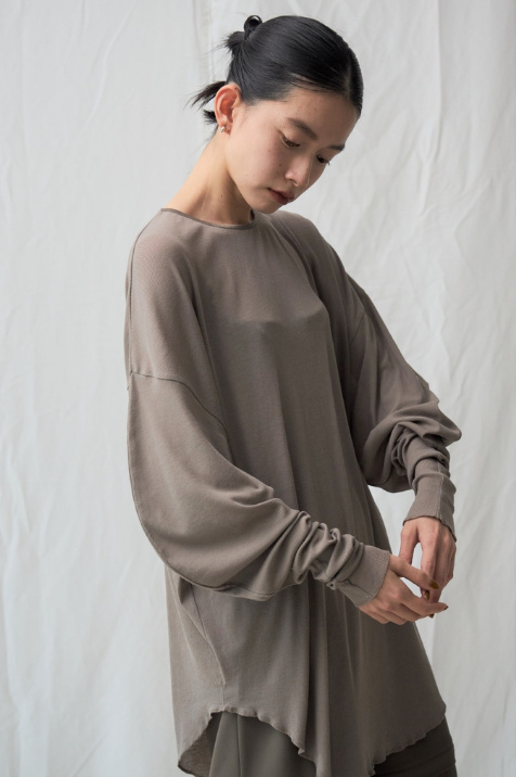 Mediam Sheer rib top・MOCHA - tity