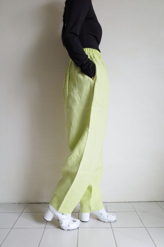 Mediam Linen shalwar Pants・BRIGHT GREEN - tity