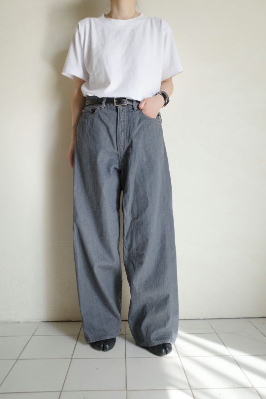 INTERIM インテリム 40's MIL BAGGY ZIPPED SHUTTLE DENIM TROUSERS・GRAY