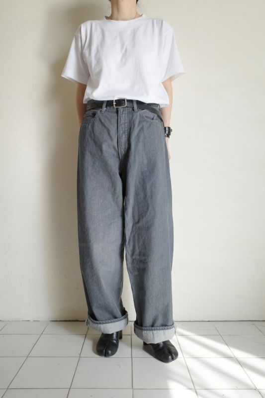 INTERIM インテリム 40's MIL BAGGY ZIPPED SHUTTLE DENIM TROUSERS・GRAY