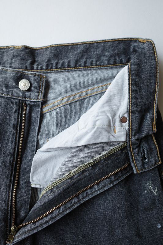 INTERIM インテリム MILK PAINT 40's MIL BAGGY ZIPPED SHUTTLE DENIM