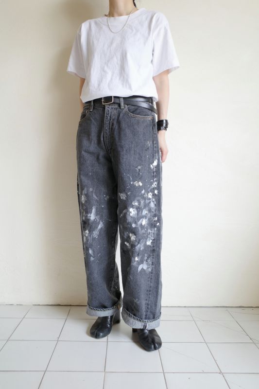 INTERIM インテリム MILK PAINT 40's MIL BAGGY ZIPPED SHUTTLE DENIM