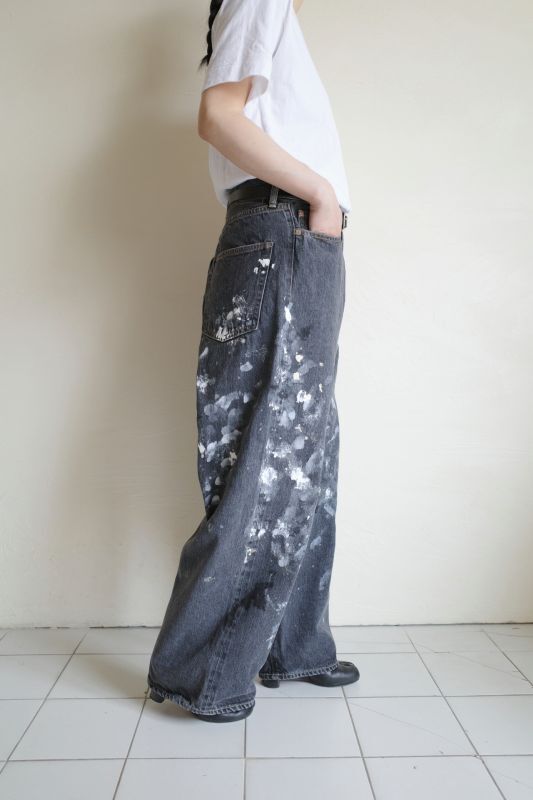 INTERIM インテリム MILK PAINT 40's MIL BAGGY ZIPPED SHUTTLE DENIM