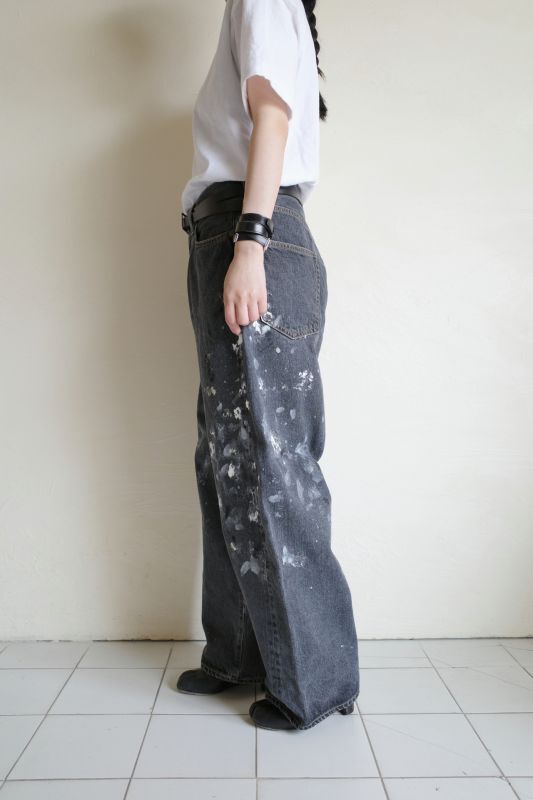 INTERIM インテリム MILK PAINT 40's MIL BAGGY ZIPPED SHUTTLE DENIM