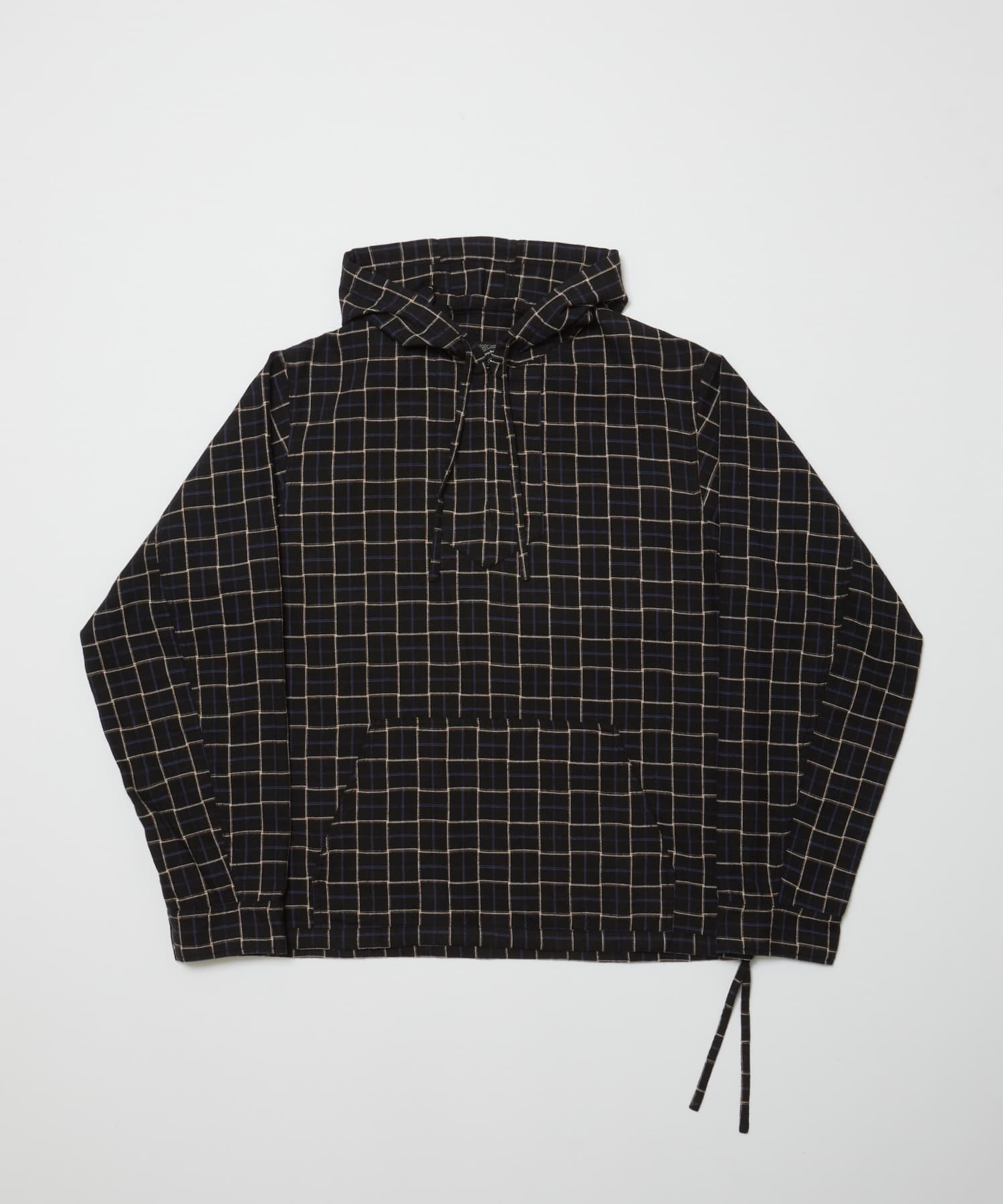 BAL PULLOVER MEXICAN HOODED SHIRT・black plaid - tity