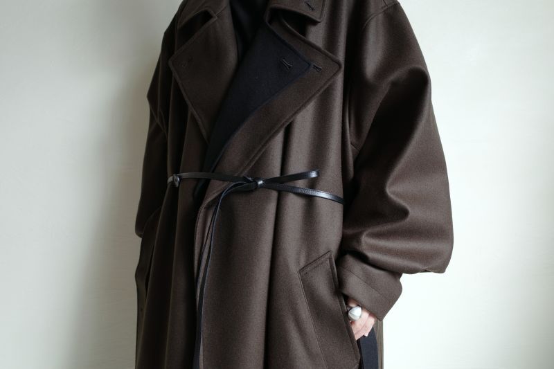 stein DOUBLE LAPELED DOUBLE BREASTED COAT・MILITARY KHAKI×BLACK - tity