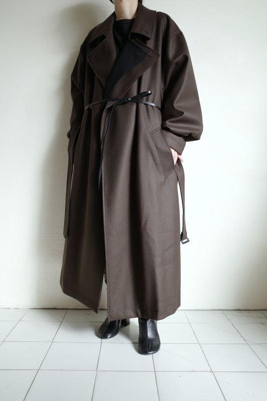 stein DOUBLE LAPELED DOUBLE BREASTED COAT・MILITARY KHAKI×BLACK - tity