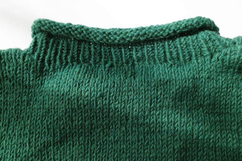 MacMahon Knitting Mills Roll Neck Knit-Flower ・GREEN - tity