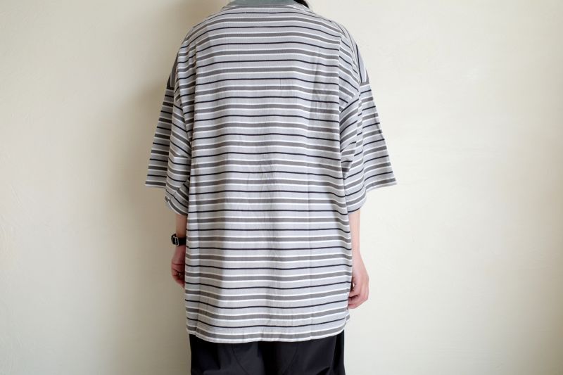 ROTOL WIDE TWIST SHORT SLEEVE TEE BORDER・CLOUDY - tity