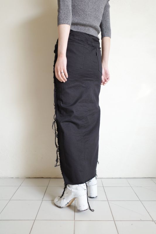 Mediam Frayed Skirt・Black - tity