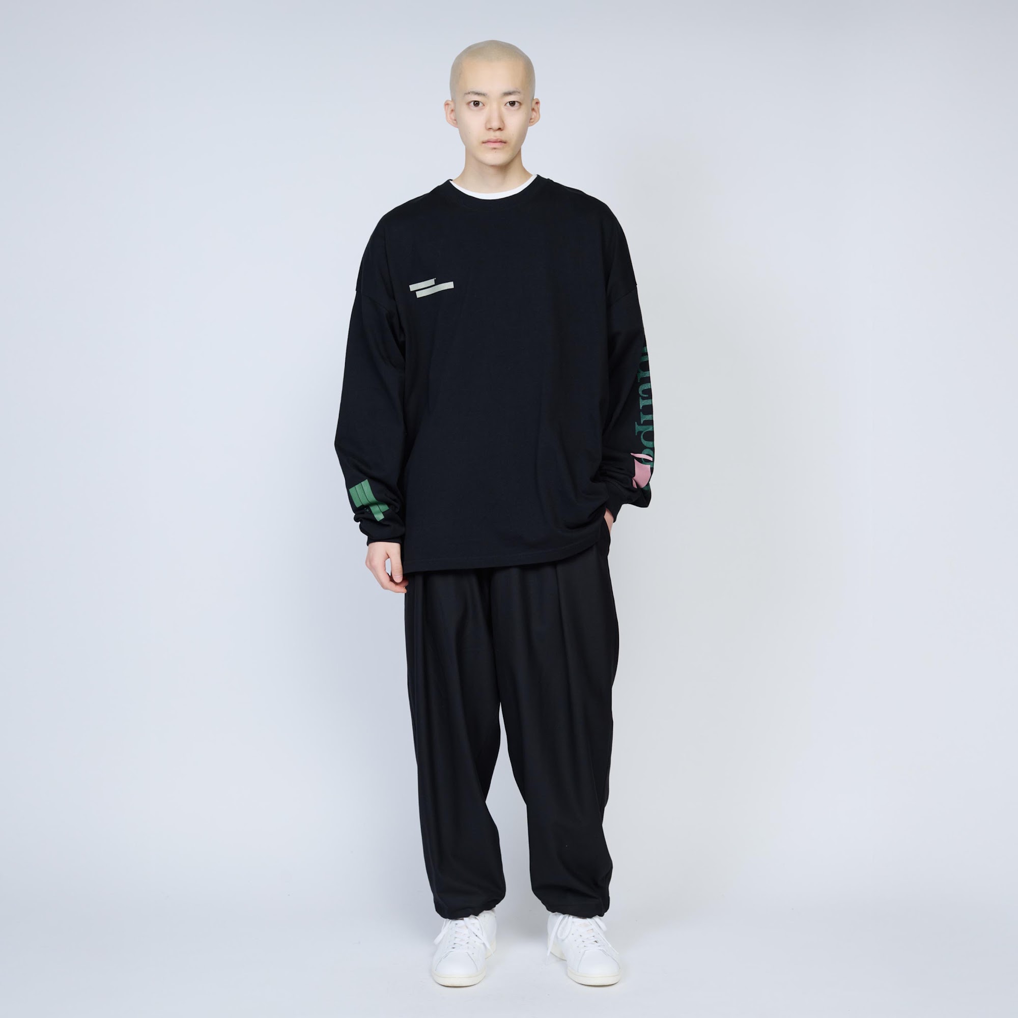 tee L ブラック UNTRACE L/S GRAPHIC TEE・BLACK - tity