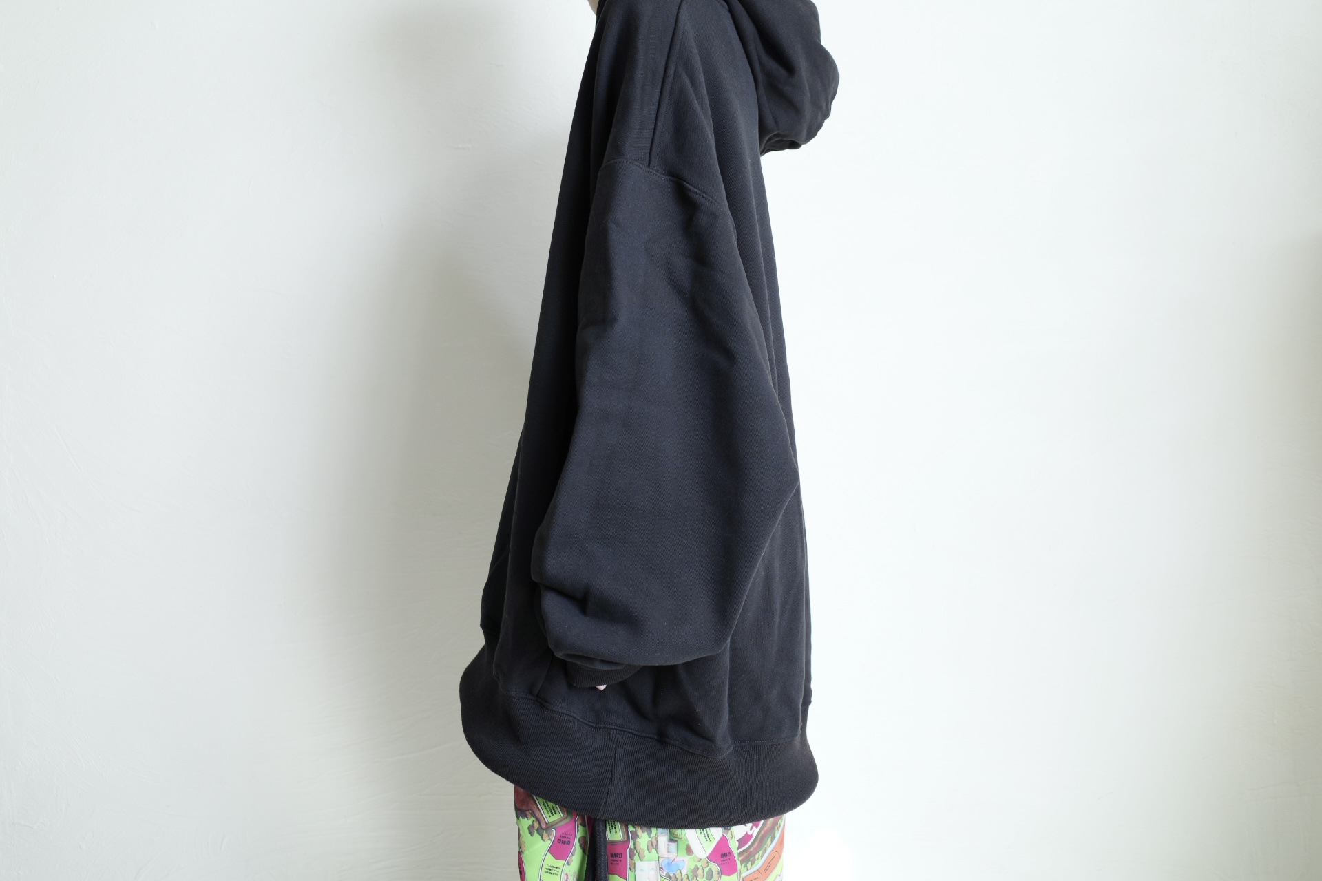 TENHALF HALF ZIP HOODY・BLACK - tity