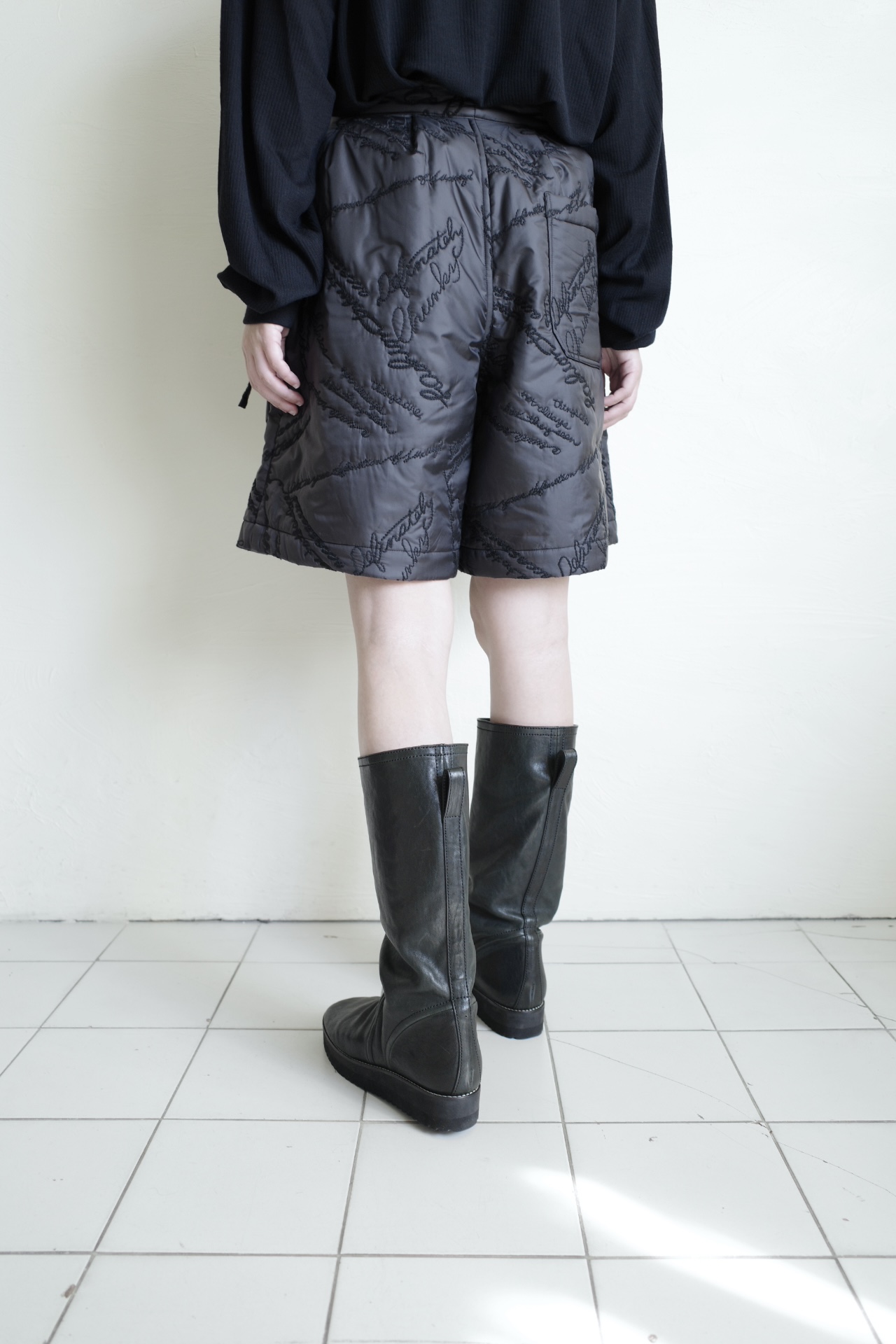 naokitomizuka Quilting Gurkha pants・black - tity