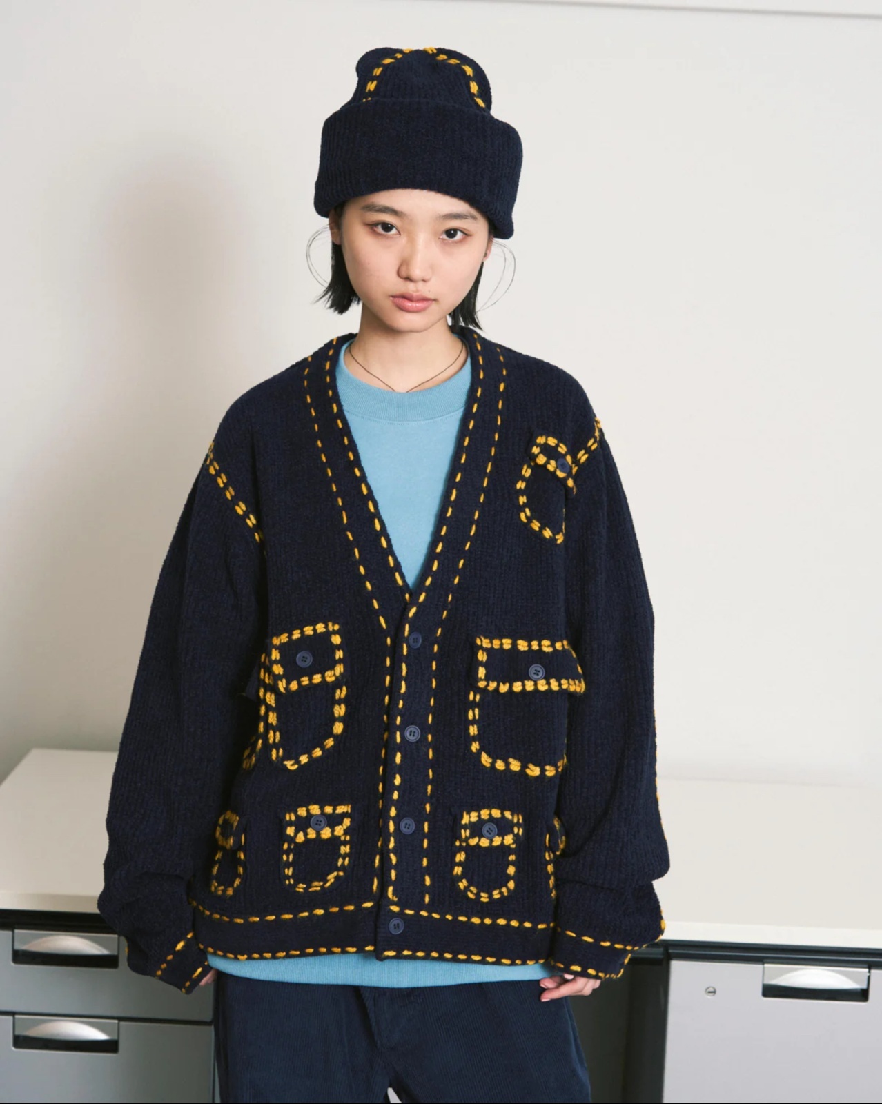 PHINGERIN（フィンガリン）カーディガン PHINGERIN フィンガリン PG1 POCKET CARDIGAN・ネイビー - tity